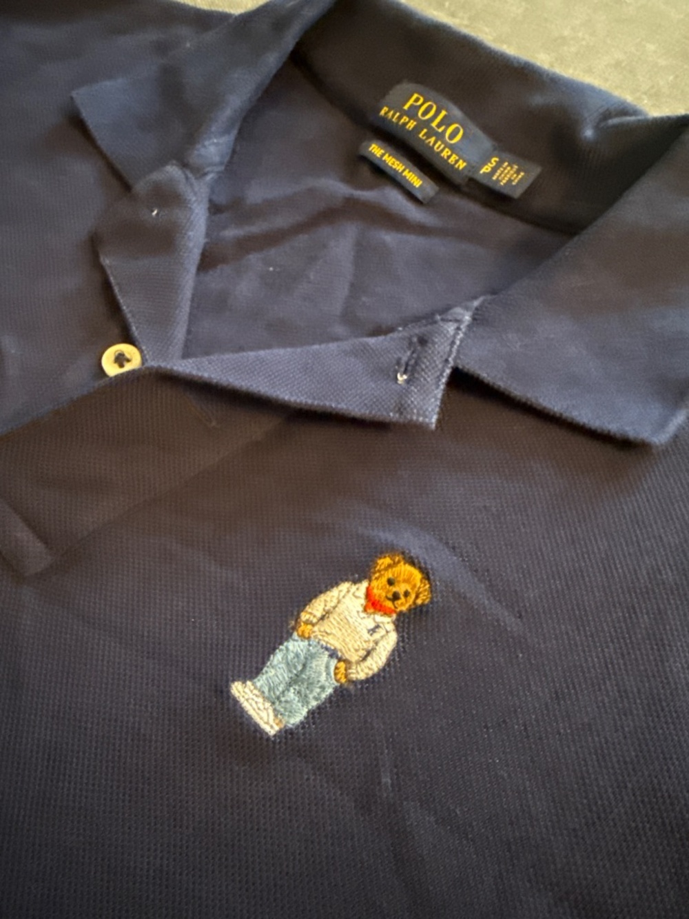 Polo mesh mini bear dress